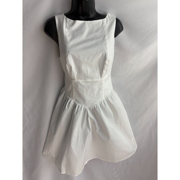 wild fable Dresses & Skirts - New White Mini Bubble Skirt Dress Bow Back Size M Girly Feminine Romantic Cute